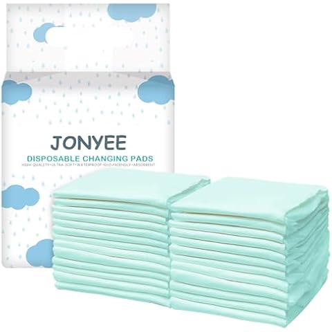 JONYEE Disposable Underpads with Leak-Proof Quick-Dry Design for Incontinence, Super Absorbent & Won’t Leak Pee Pads for Dogs and Puppy Potty Training, 13 x 17 Inch Home Protection Pads -Green(25P) Cover