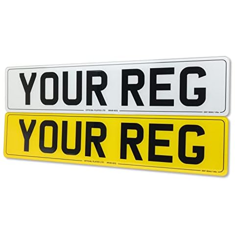 Pair Standard Number Plates 100% MOT Compliant - Car / Van Cover