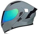 【COQUE ABS LÉGÈRE ET RÉSISTANTE AUX CHOCS】: Peinture pour casque de moto respectueuse de l'environnement, couche de rembourrage EPS haute densité, confort en maille et doublure douce, design épuré, ventilation quatre saisons, protection de sécurité multicouche. Soulage efficacement l'impact sur la tête sans déformation.