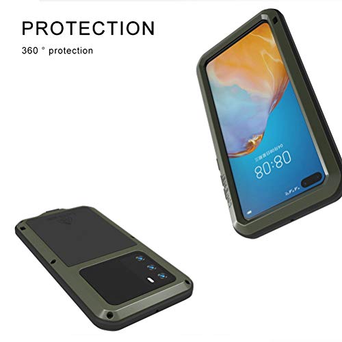 Hicaseer Capa para Huawei P40, à prova de choque, neve, poeira, metal de alumínio durável, Gorilla r