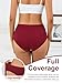 Cuweni Women's Cotton Underwear Full Coverage Soft Briefs Stretch Comfortable Low Rise Breathable Ladies Hipster Panties 6 Pack (US, Alpha, X-Large, Regular, Regular, 6 color packs)