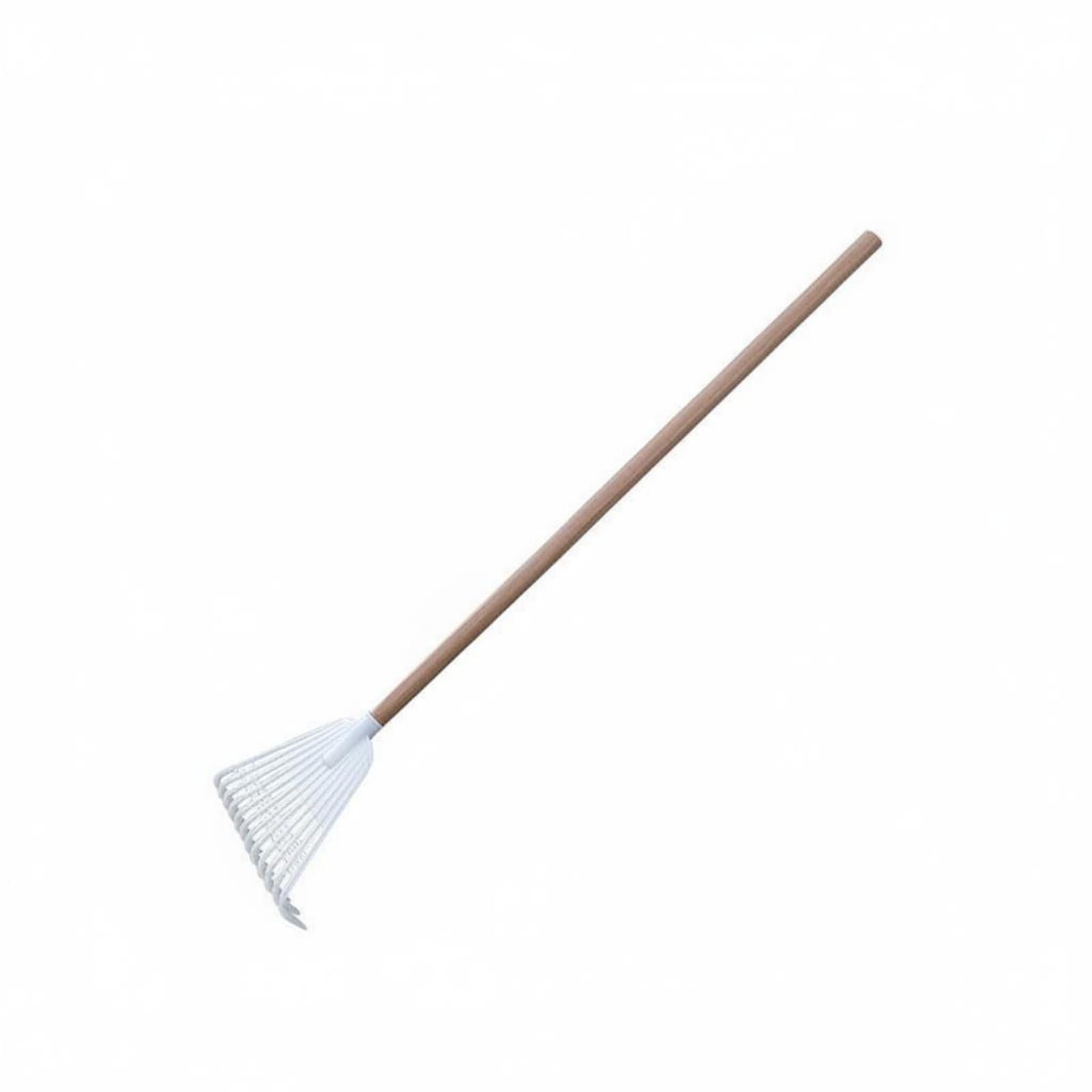MagiDeal Râteau à Feuilles en Matériau Composite Léger avec NTS Flexibles pour Nettoyage Jardin et Entretien Pelouse en Toute Saison , White , 1.2M Poplar Handle