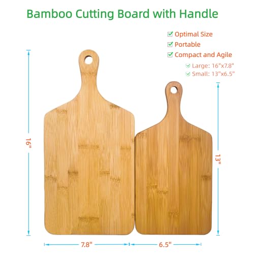 Tabla de cortar pequeña de bambú con mango miniatura 7
