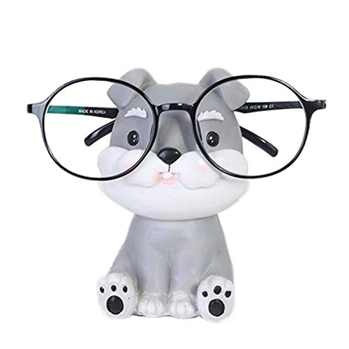 Dog Shaped Resin Sunglasses Eyeglass Holder Display Stand - Puppy Dog Glasses Holder Stand Eyeglass Home Decoration Cute Animal Design Gift Best Gift for Kids Friends (Schnauzer)