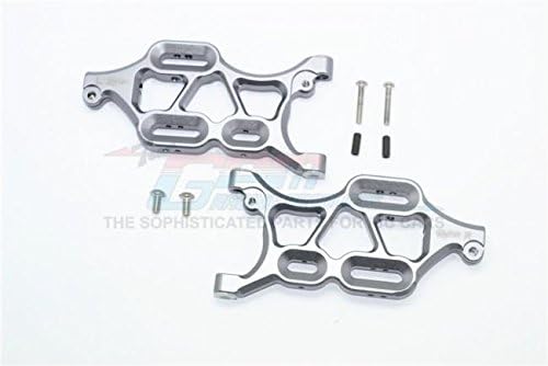GPM Thunder Tiger Truck K-ROCK MT4-G5 Upgrade Parts Aluminum Front Lower Arms - 1Pr Set Gray Silver