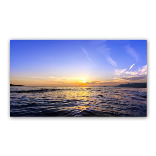 Toile murale plage coucher de soleil - Tableau paysage mer 30x54cm