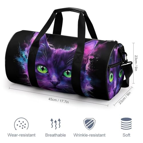 Portable Large Duffel Bag for Men, Waterproof Gym Yoga Tote Bag Abstract Kitten Cat Art Carry on Overnight Bags for Travel Sports2