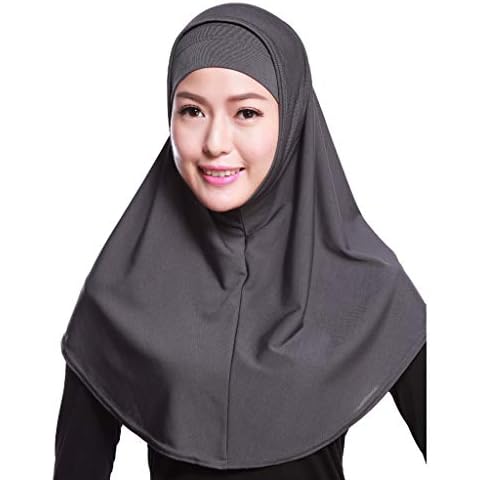 GUMEI Damen 2-teiliges einfarbiges Amira Jersey Muslim Hijab Stretch-Kopftuch aus weicher Baumwolle Cover