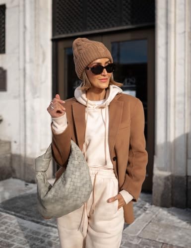 Flygo Womens Fleece 2 Piece Outfits Sweatsuit Crop Pullover Sweatshirt Joggers Pants Tracksuit Set