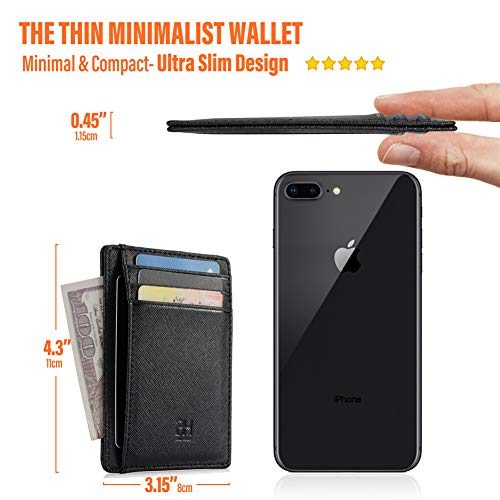 Image of GH GOLD HORSE Slim RFID Blocking Card Holder Minimalist Leather Front Pocket Wallet for Women | Slim