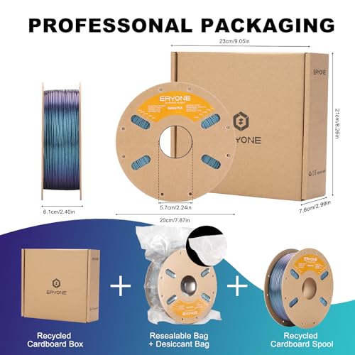 Image of ERYONE Galaxy PLA 3D Printer Filament, Sparkle Glitter PLA, 1.75mm + /-0.03mm, 1kg(2.2LBS) /Spool, Christmas Filament, Galaxy Sirius Nebula (Blue)