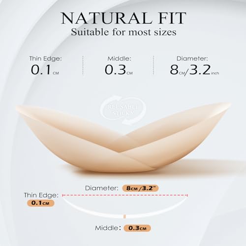 Image of Trifabricy Nipple Covers for Women, 2 Pairs Reusable Sticky Bra with Lift | 2 Pairs Value Set, Ultra-Thin Invisible Design, Strong Adhesive & Reusable, Lift & Push Up Effect, Skin-Friendly Silicone