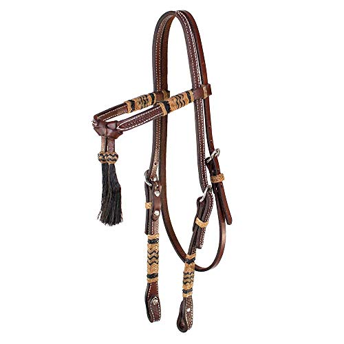 Teskey's Crossover Browband Headstall With Tassels (Heavy Oil) #TOP19