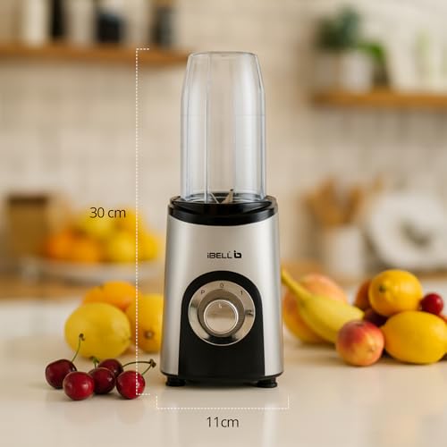 Image of iBELL 600W Nutri Blender - 24,000 RPM High-Speed Mixer Grinder & Juicer with 3 Multipurpose Jars, 3 Smart Modes & Stainless Steel Blades (Silver)