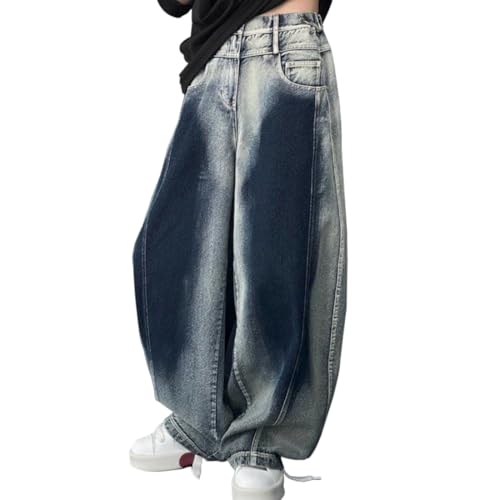HZCX FASHION Mens Womens Streetwear Y2K Baggy Hip Hop Jeans Wide Leg Washed Denim Pants Skateboard Pants Blade Trousers