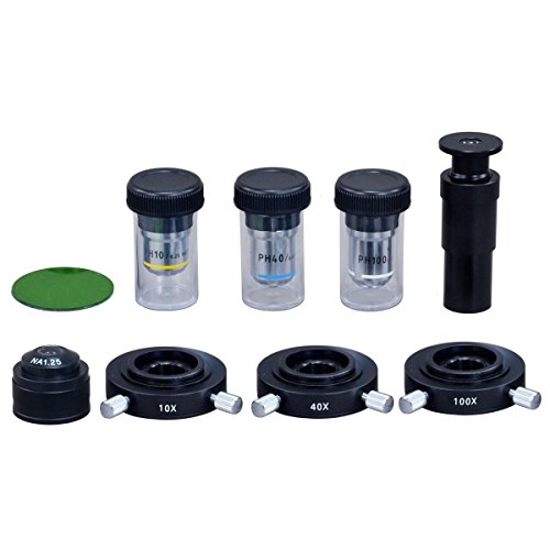Omax M837SL-PHD-A185A-C90U 40X-2000X Phase Contrast Trinocular Compound Led Microscope+9Mp Camera+Aluminum Carrying Case thumb #3