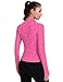 ZHENWEI Workout Jackets for Woman Zip Up Athletic Long Sleeve Tops Fitted Gym Outfits with Thumb Holes (Pink Leopard, XS)