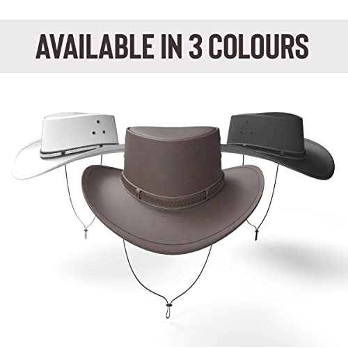 Image of HADZAM Showerproof Outback hat Also Worn as Leather Cowboy hat, Australian Hats for Men & Women