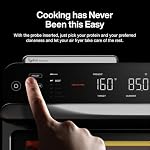 Typhur Sync Oven with Smart Wireless Meat Thermometer Probe, 12‑in‑1 Countertop Air Fryer Toaster Oven Combo, 360° Turbo Convection, Dehydrator, Recipes & 5 Accessories, Large 27QT, Metal Grey