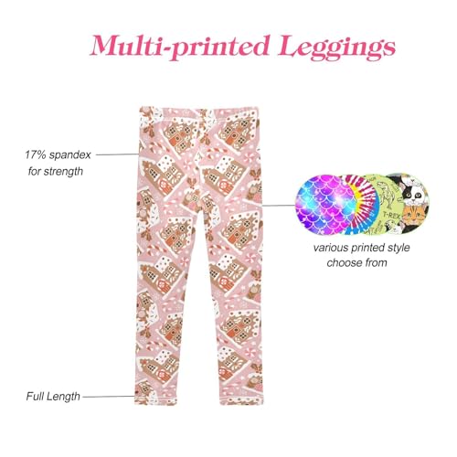 CaTaKu Girls Leggings Cookie Christmas Gingerbread Leggings for Girls Kids Athletic Workout Yoga Pants Size 4-10T4