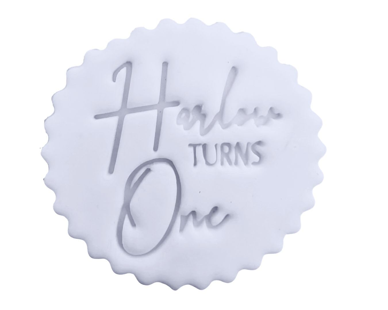 Personalised Birthday Name and Age Fondant Stamp Debosser Cupcake Icing Cookie Decoration Cake (Small - 6cm)