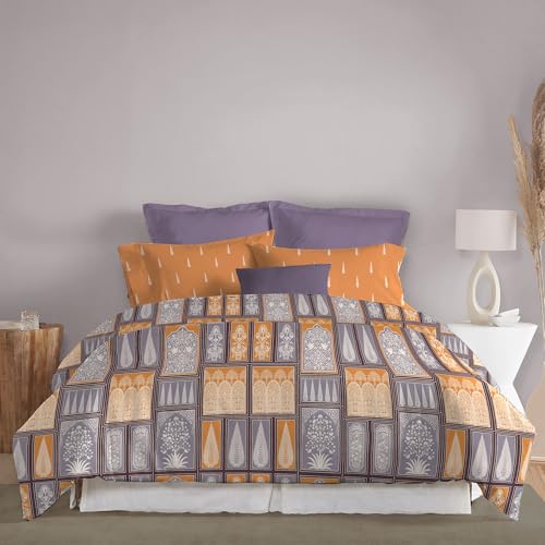 Image of MYTRIDENT Celebration Bedsheet Gifting Collection Double Size - Gharana Grey