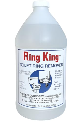 Ring King Toilet Bowl Cleaners | 64oz Toilet Bowl Cleaner Liquid Fast Acting Bathroom Cleaner For Calcium, Water, Rust, Red Clay & Lime Stains – No Scrubbing
