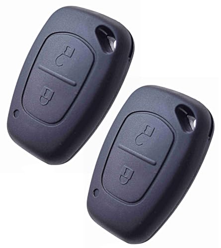 ANGOFIZ 2X Coque Clé Télécommande sans Lame Compatible avec Renault Kangoo Master Trafic Opel Vivaro Movano Vauxhall