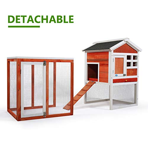COZIWOW 47\"×21\"×37\" Indoor Outdoor Wooden Large Small Animal Hutch,Pets Crate House for Rabbit Bunny Cage Dog Cat Squirrel Hamster Hedgehog Guinea Pig Habitat Chicken Coop