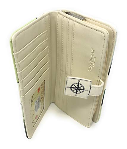 Shag Wear Wild Life Moose Polar Bear Wolf Canadian Geese Large Wallet for Women and Teen Girls Vegan Faux Leather 7" Beige4