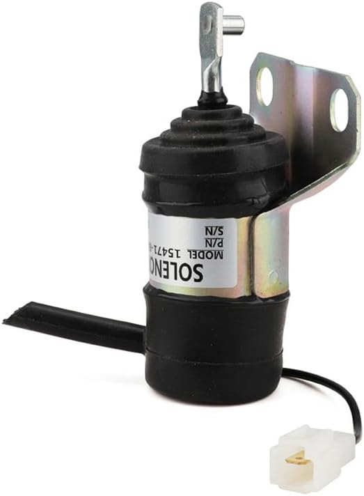 15471-60010 12V Fuel Shut Off Solenoid 052600-1000 15471-60013 for Kubota Tractor Spare Parts Generator Stop Solenoid - (Color: BlackSilver)