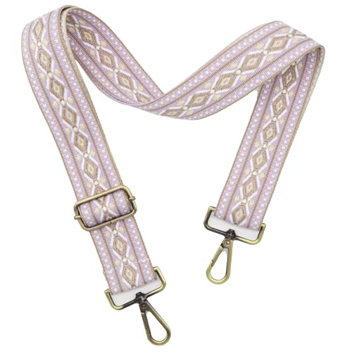 Image of LEMEDE Purse Strap Adjustable Replacement Crossbody Bag Straps Retro Jacquard Embroidery Shoulder Straps for Shoulder Bag