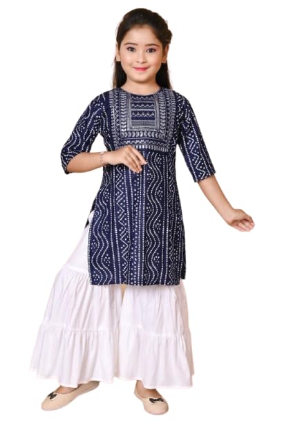 Image of Indian Traditional Dress for Baby Girl Kids Kurti and Sharara