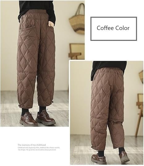 Damen-Daunenhose, Winter, Winddicht, Warm, Outdoor, Skihose Mit Taschen