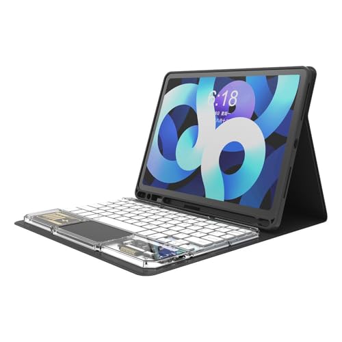 Étui clavier transparent iPad Pro 11 2024 rétroéclairé 7 couleurs protection - 2