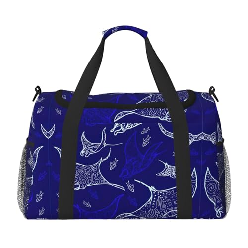 Bolsa de viaje impermeable Manta Ray and Fish: adiós a la ropa mojada en tu gimnasio