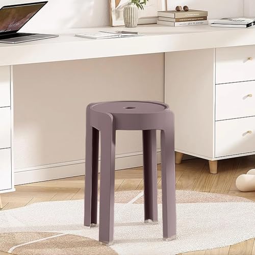 Image of The Artment Coffee Set of 6 Tivo Plastic Stool Modern Stackable Multipurpose with Anti-Slip Base | Lightweight Waterproof PP Stool for Bathroom, Kitchen, Balcony & Living Room, Home & Office