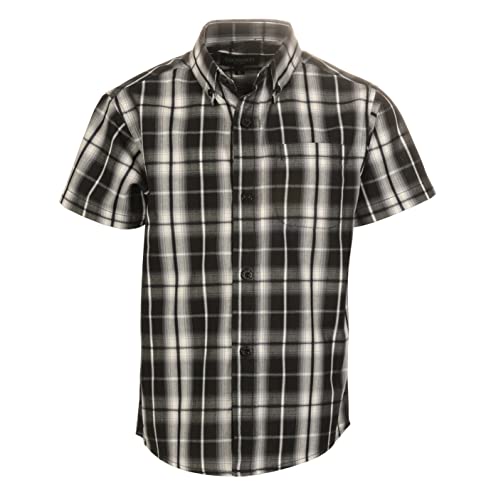 Image of Gioberti Boys Casual Plaid Checked Short Sleeve Button Down Shirt