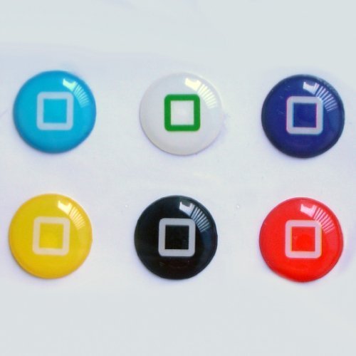 SODIAL(TM) 6pcs New Style Bottons Designs Home Button Stickers for iPad ipod iphone