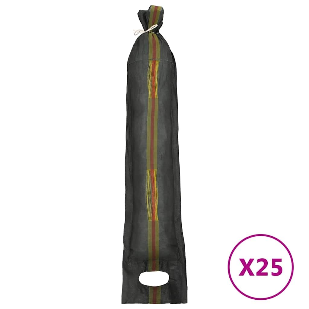 25 sacchi di sabbia, verde scuro, 103 x 25 cm, protezione contro le inondazioni per cantina e garage, sacco di sabbia resistente agli strappi, con maniglia per il trasporto e coulisse in HDPE
