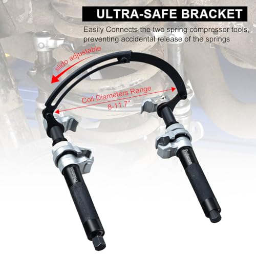 Prokomon Heavy Duty Coil Spring Compressor Tool; 3 Pieces Macpherson Strut Spring Compressor Tool with Jaws and Holder; Max Load 2645 Pounds