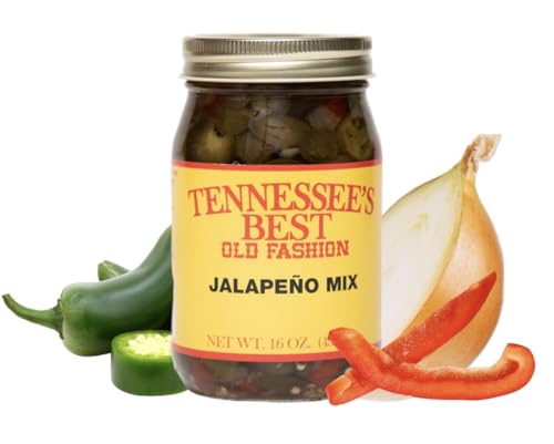 Tennessee's Best Jalapeno Mix | Nacho Topping | Chili Topping 16 oz Resealable Glass Jar