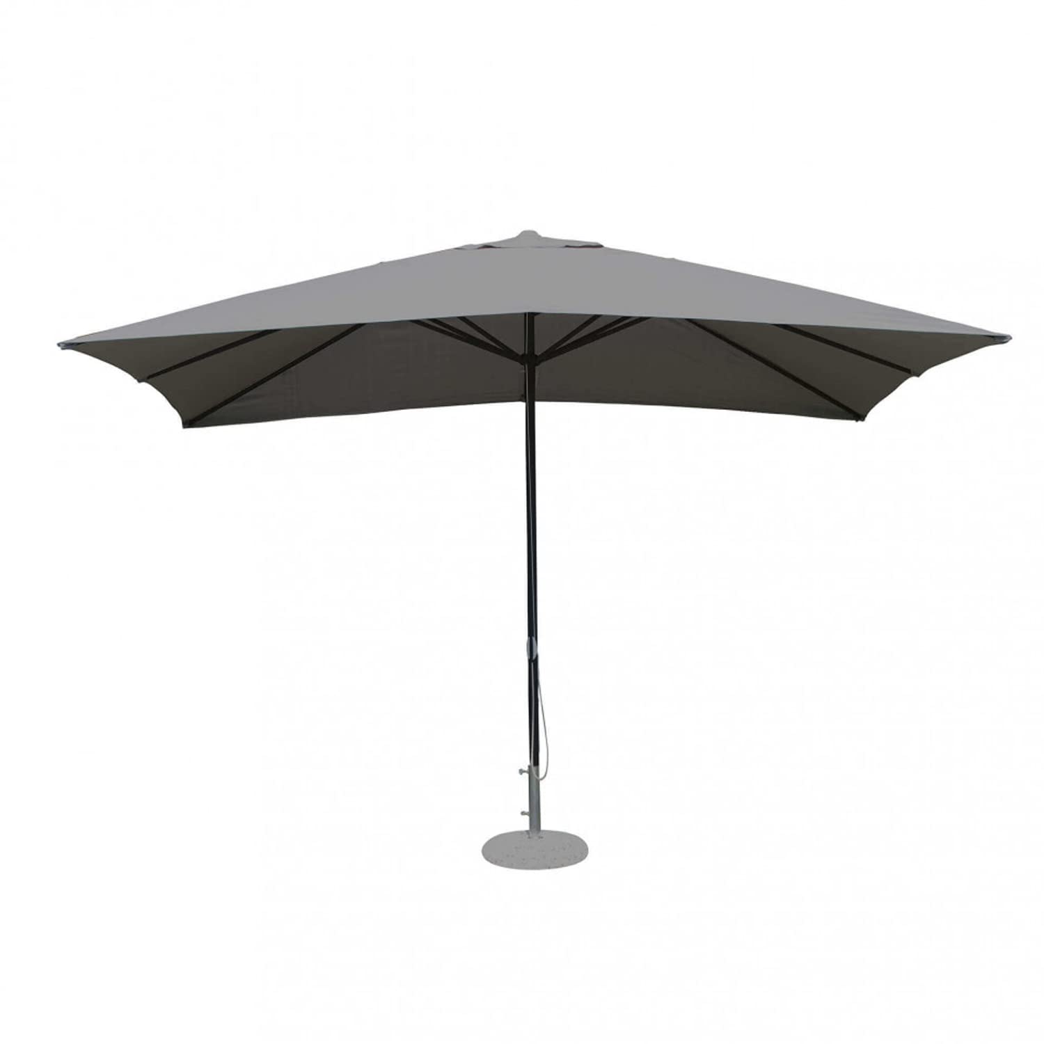 Sombrilla de jardín de Exterior de Forma Rectangular Poste Central de Metal ø 48 mm orientabile 360° con manivela Tela 3x4 Gris Resistente y Cortaviento Mod. Mercurio