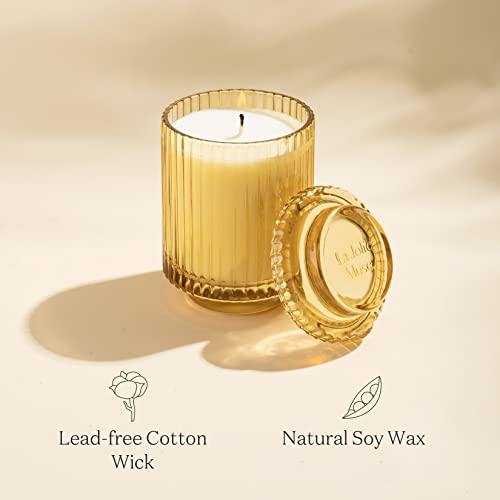 La Jolie Muse Sandalwood & Patchouli Scented Candle, Candles For Home Scented, Luxury Glass Jar Candles For Gift And Home Decor, 80 Hours Long Burning #TOP4