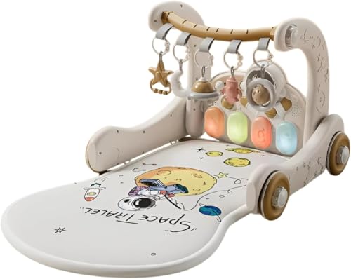 Citybabyベビージム 4in1多機能 プレイマット 新生児 プレイジム 赤ちゃん 知育玩具 フィットネスラック 歩行器 ピアノ 積み木 ピアノジム 洗濯可能 感覚刺激 収納便利 幼児おもちゃ 室内遊具 出産準備 0ヵ月から ギフトに適 (白)