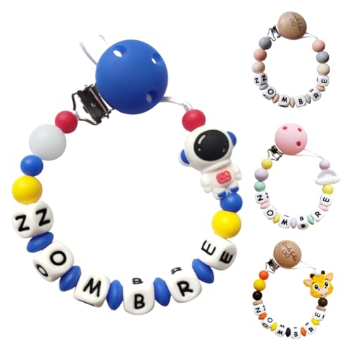 Lindo Bebé- Más modelos... | Sujetachupetes personalizado con nombre del bebé | Libre BPA | A partir de +0 meses | Chupetero (a.)