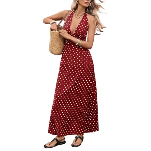 Robe longue fluide a nouer nuque pour ceremonies et cocktails estivaux