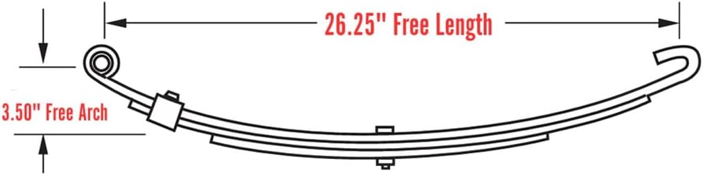SOUTHWEST WHEEL 4 Leaf 26.25" 2,350 lbs Open End Trailer Leaf Spring