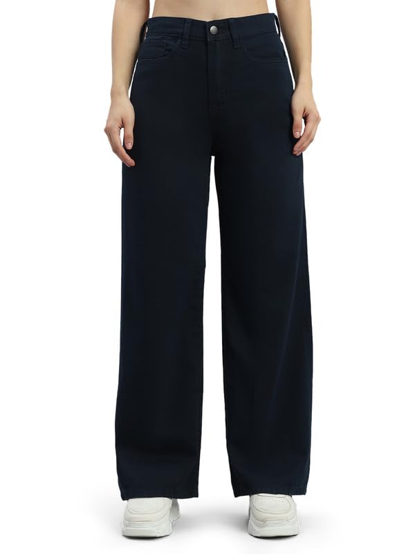 Image of GO COLORS Soft Cotton-Tencel Blend Twill Wide Pants Full Length for Women| Breathable, High Rise
