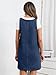 BZB Women's Sleeveless Casual Denim Dress Crewneck Vintage Loose Jean Overall Dress with Pockets Navy Blue